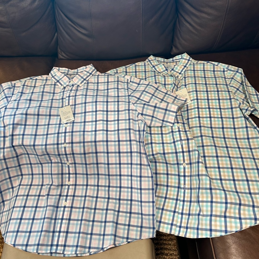 2 Croft & Barrow plaid button down shirts. New with tags.
